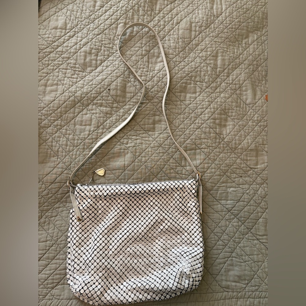 Vintage Whiting & Davis Metal Mesh Crossbody Shoulder Bag